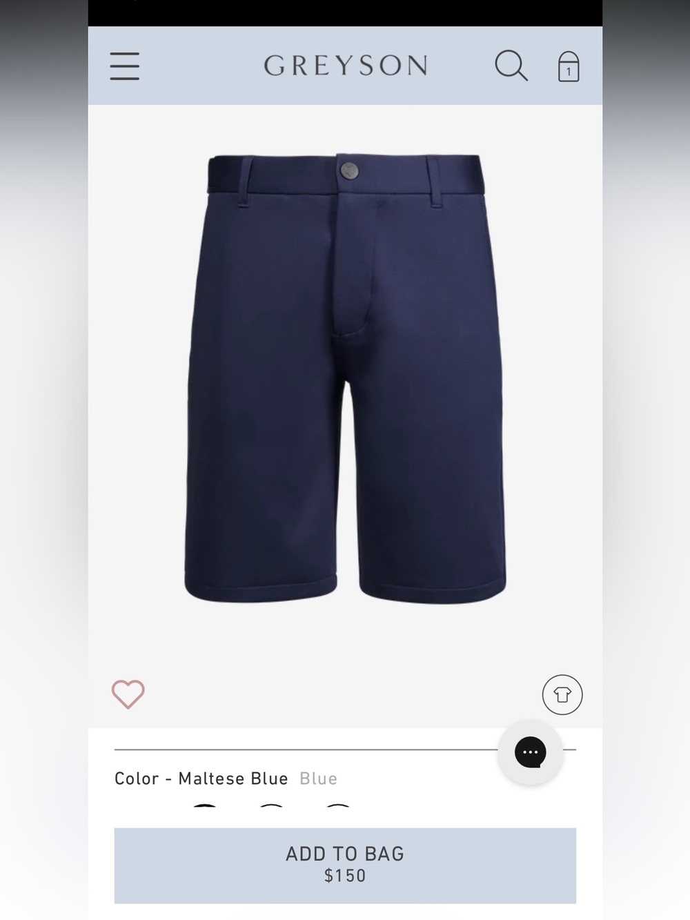 Greyson Sequoia Maltese Blue Men's Tailored Shorts READ - Size 37, like new